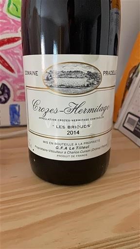Thung lũng Rhône Crozes-hermitage Domaine Pradelle Les Briouds 2014