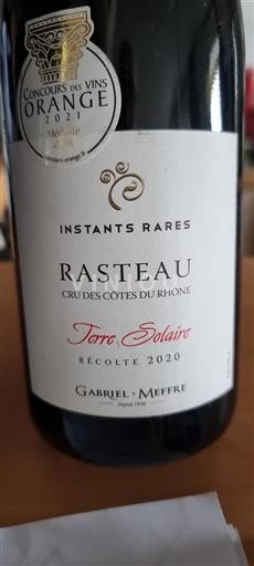Rhône Valley Rasteau Gabriel Meffre Terre Solaire 2020