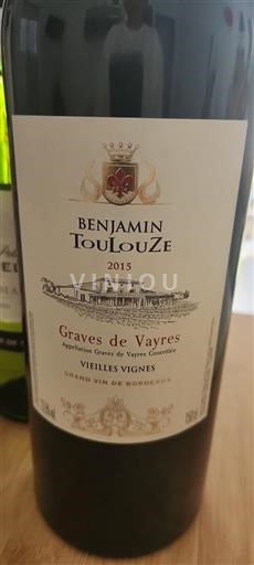 Burdeos Graves-de-vayres Benjamin Toulouze Vieilles Vignes 2015