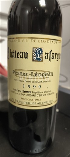 Bordeaux Pessac-Léognan Château Lafargue 1999