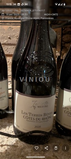 Rhône-dalen Côtes-du-Rhône Juliette Meffre Les Terres Bénies 2020