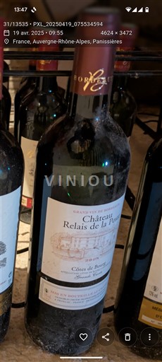 Bordeaux Côtes de Bourg Château Relais De La Poste Grande 2008