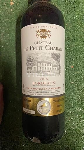 Bordeaux Le Petit Chaban 2016