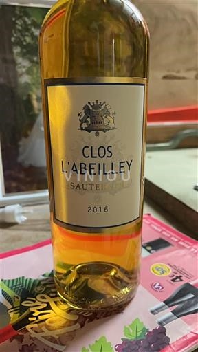 Bordeaux Sauternes Clos L'abeilley 2016