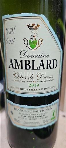 Südwestfrankreich Côtes de Duras Domaine Amblard Blanc Sec Sauvignon 2019