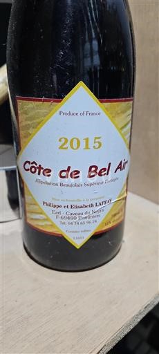 Beaujolais Beaujolais supérieur Philippe Et Elisabeth Laffay Côte de Bel Air 2015