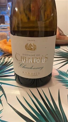 Vin Blanc sec Chardonnay Domaine Cibadiès Non millésimé France Languedoc et Roussillon Pays d'oc IGP