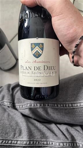 Vin Rouge sec Plan de Dieu Les Aumôniers 2022 France Vallée du Rhône Côtes-du-rhône-villages AOC