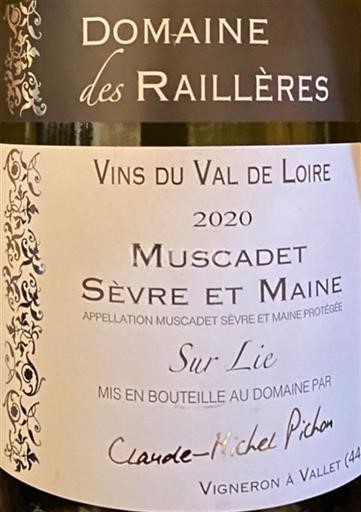 Loirevallei Muscadet-Sèvre-et-Maine Claudemichel Pichon Domaine des Raillères 2020