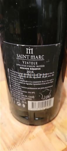 Thung lũng Rhône Ventoux Saintmarc Grande Réserve 2016