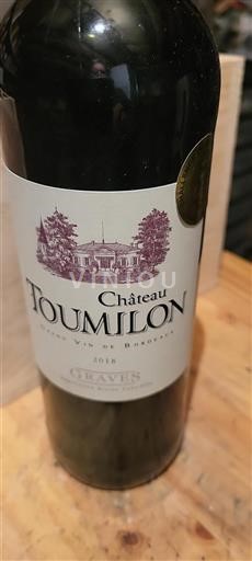 Vin Rouge sec Château Toumilon 2018 France Bordeaux Graves AOC