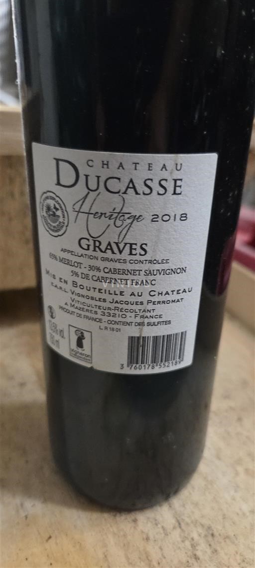 Bordeaux Graves Château Ducasse Héritage 2018