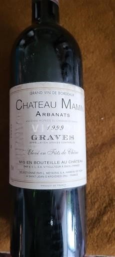 Bordéus Graves Château Mamin 1999