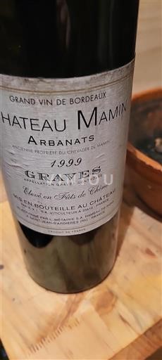 Bordéus Graves Château Mamin Arbanats 1999