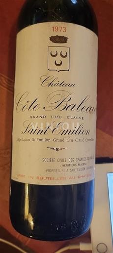 Bordeaux Saint-Émilion Grand Cru Grand Cru Cote Baleau 1973