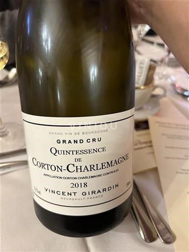 Burgundy Corton-Charlemagne Grand Cru Vincent Girardin Quintessence de Corton-Charlemagne 2018
