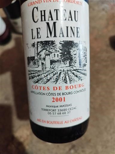 Bordeaux Côtes-de-bourg Château Le Maine 2001
