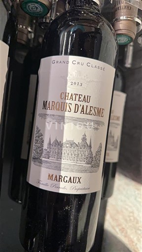 Bordeaux Margaux Grand Cru Château Marquis Alesme 2013