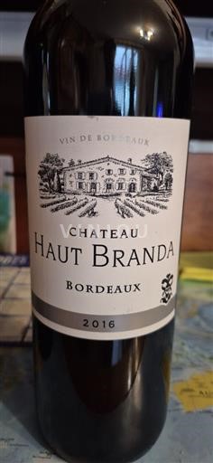 Burdeos Bordeaux Château Haut Branda 2016