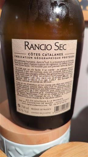 Roussillon Les Vignerons De Maury Rancio Sec Ei vuosikertaa
