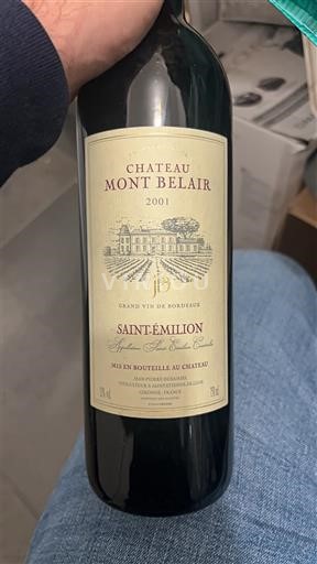 Bordeaux Saint-Émilion Château Mont Belair 2001