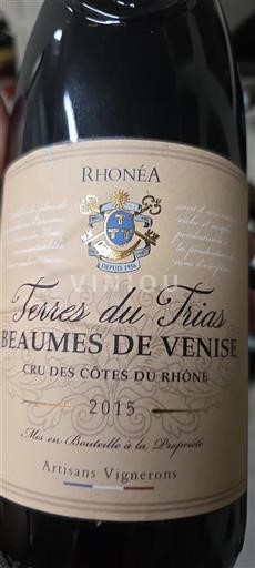Rhônedalen Beaumes de Venise Rhoneas Terres du Trias 2015