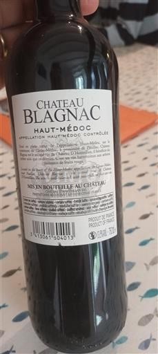 Bordéus Haut-Médoc Château Blagnac 2016