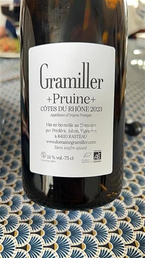 Rhône Valley Côtes du Rhône Domaine Gramiller Pruine 2023