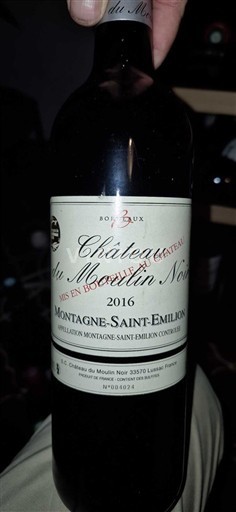 Bordeaux Montagne-Saint-Émilion Château Moulin Noir 2016