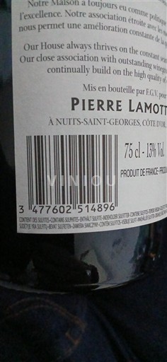 Borgogna Nuits-Saint-Georges Pierre Lamotte Senza annata