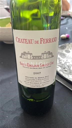 Bordeaux Saint-Émilion Grand Cru Grand Cru Château Ferrand 2007