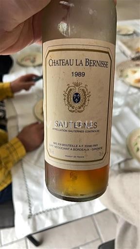 Bordeaux Sauternes Château La Bernisse 1989