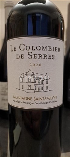 Bordeaux Montagne-saint-émilion Le Colombier De Serres 2020