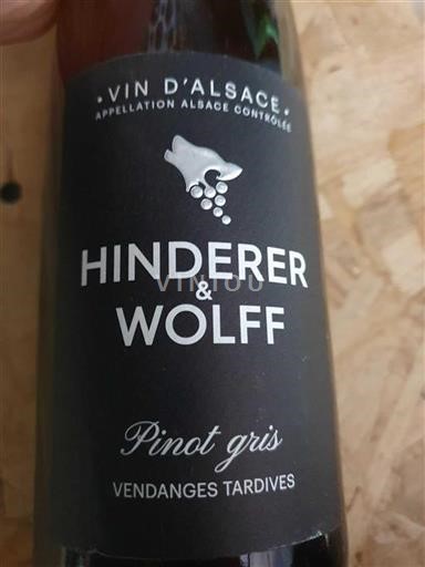 Alsace Hinderer & Wolff Pinot Gris Vendanges Tardives 2015