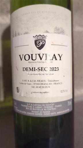 Loire Valley Vouvray Earl B. & J.m. Pieaux 2023