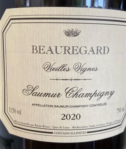 Loire Valley Saumur-Champigny Baron Briare (marc Brédif) Beauregard vieilles vignes 2020