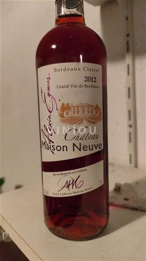Burdeos Bordeaux clairet Château Maison Neuve 2012