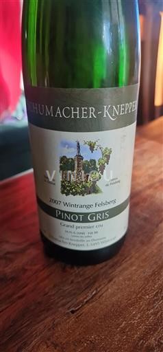 Mosela Luxemburgués No especificado Grand premier cru Schumacher-knepper Wintrange Felsberg 2007