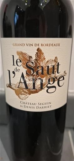 Bordeaux Ospecificerad Château Seguin Le Saut de l'Ange Icke årgångsbetecknad