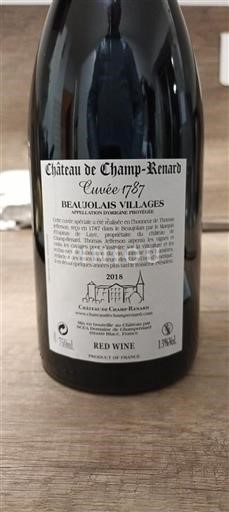 Beaujolais Beaujolais Villages Château Champrenard 1787 2018