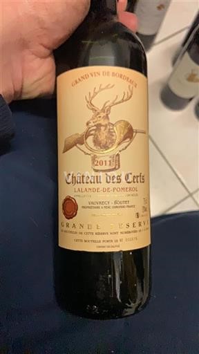 Bordeaux Lalande-de-Pomerol Château Des Certs Grande Réserve 2011