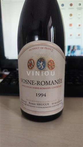 Vin Rouge sec Domaine Robert Sirugue 1994 France Bourgogne Vosne-romanée AOC