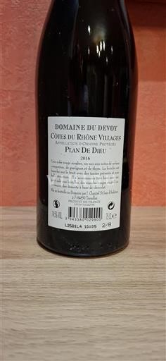 Rona dolina Côtes-du-Rhône-Villages Domaine Devoy Plan De Dieu 2016