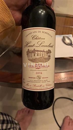 Burdeos Blaye-Côtes de Burdeos Château Hautlambert 2016