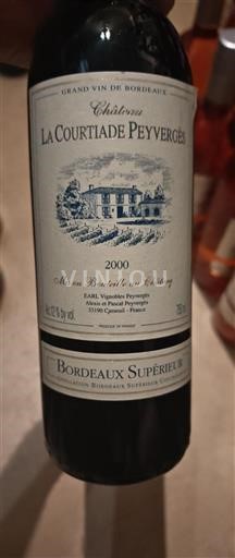 Bordeaux Bordeaux supérieur Château La Courtiade Peyverges 2000