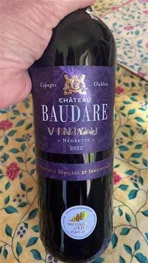 Sudoeste Fronton Château Baudare Perle Noire 2022