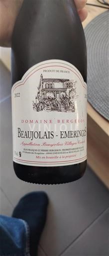 Beaujolais Beaujolais Villages Domaine Bergeron Emeringes 2022