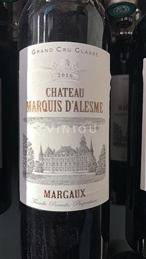 Bordeaux Margaux Grand Cru Château Marquis Alesme 2010