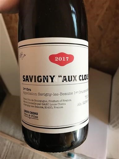Borgonha Savigny-lès-Beaune Premier Cru Louis Chenu Père & Filles Aux Clous 2017
