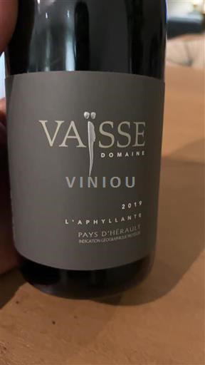 Wines Rouge sec L'Aphyllante Domaine Vaïsse 2019 France Languedoc Unspecified AOC
